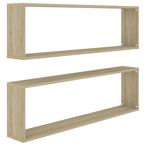 HEFZGDB Würfelregale 2 STK. Sonoma-Eiche 100x15x30 cm Holzwerkstoff Wandregal Klein Kleines Wandregal Regalboden Wandablage für Wohnbereich Schlafzimmer Küche Badezimmer HEFZGDB Würfelregale 2 STK. Sonoma-Eiche 100x15x30 cm Holzwerkstoff Wandregal Klein Kleines Wandregal Regalboden Wandablage für Wohnbereich Schlafzimmer Küche Badezimmer von HEFZGDB