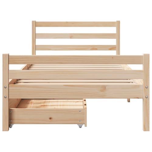Massivholzbett ohne Matratze 100x200 cm Kiefernholz Jugendbett Gästebett Bed Frame Einzelbett für Gästezimmer Wohnbereich Herberge Schlafzimmer Massivholzbett ohne Matratze 100x200 cm Kiefernholz Jugendbett Gästebett Bed Frame Einzelbett für Gästezimmer Wohnbereich Herberge Schlafzimmer von HEFZGDB