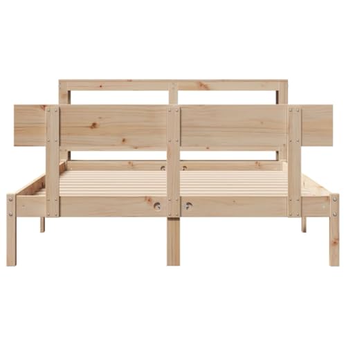 Massivholzbett ohne Matratze 120x200 cm Kiefernholz Guest Bed Gästebett Bed Frame Familienbett für Gästezimmer Wohnbereich Schlafzimmer Herberge von HEFZGDB