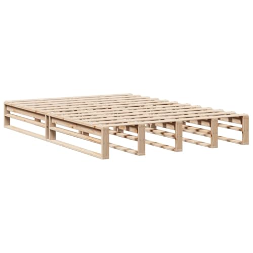 Massivholzbett ohne Matratze 160x200 cm Kiefernholz Ehebett Bed Frame Familienbett Doppelbett für Schlafzimmer Gästezimmer Wohnbereich Herberge von HEFZGDB