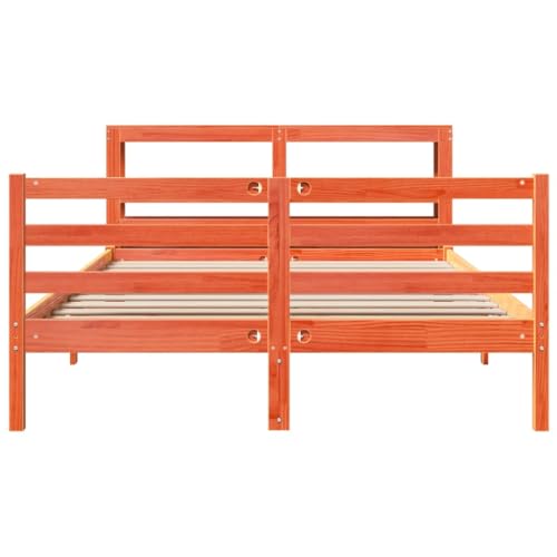 Massivholzbett ohne Matratze Wachsbraun 135x190 cm Kiefernholz Bette Bettgestell Bed Frame Familienbett für Wohnbereich Gästezimmer Herberge Schlafzimmer Massivholzbett ohne Matratze Wachsbraun 135x190 cm Kiefernholz Bette Bettgestell Bed Frame Familienbett für Wohnbereich Gästezimmer Herberge Schlafzimmer von HEFZGDB