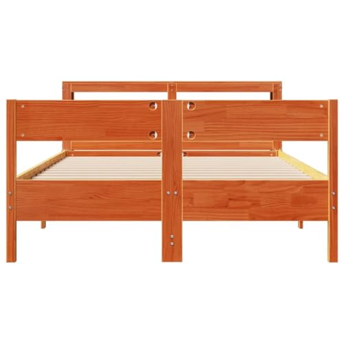 Massivholzbett ohne Matratze Wachsbraun 150x200 cm Kiefernholz Jugendbett Gästebett Familienbett Bettrahmen für Herberge Wohnbereich Gästezimmer Schlafzimmer Massivholzbett ohne Matratze Wachsbraun 150x200 cm Kiefernholz Jugendbett Gästebett Familienbett Bettrahmen für Herberge Wohnbereich Gästezimmer Schlafzimmer von HEFZGDB