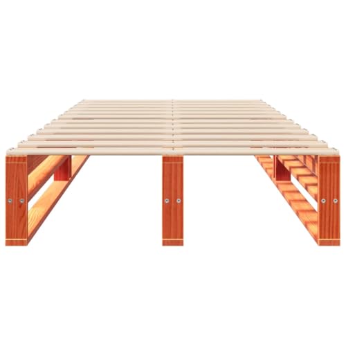 Massivholzbett ohne Matratze Wachsbraun 90x190 cm Kiefernholz Einzelbett Bed Frame Einzelbetten Bettrahmen für Herberge Gästezimmer Wohnbereich Schlafzimmer von HEFZGDB