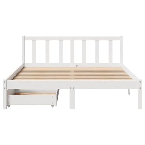 Massivholzbett ohne Matratze Weiß 120x190 cm Kiefernholz Single Bed Bed Frame Einzelbetten Doppelbett für Gästezimmer Herberge Wohnbereich Schlafzimmer Massivholzbett ohne Matratze Weiß 120x190 cm Kiefernholz Single Bed Bed Frame Einzelbetten Doppelbett für Gästezimmer Herberge Wohnbereich Schlafzimmer von HEFZGDB