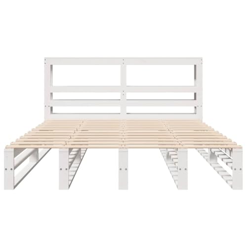 Massivholzbett ohne Matratze Weiß 135x190 cm Kiefernholz Jugendbett Gästebett Bed Frame Einzelbett für Herberge Wohnbereich Schlafzimmer Gästezimmer Massivholzbett ohne Matratze Weiß 135x190 cm Kiefernholz Jugendbett Gästebett Bed Frame Einzelbett für Herberge Wohnbereich Schlafzimmer Gästezimmer von HEFZGDB