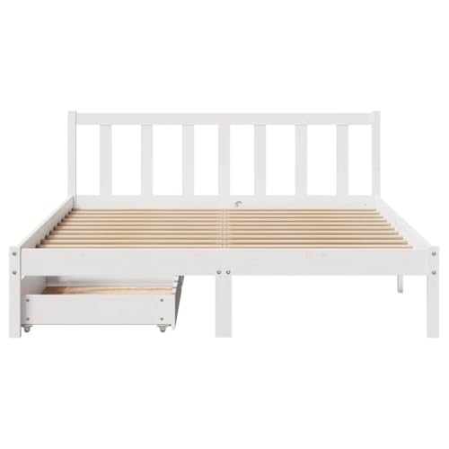 Massivholzbett ohne Matratze Weiß 135x190 cm Kiefernholz Single Bed Bed Frame Einzelbetten Doppelbett für Gästezimmer Herberge Wohnbereich Schlafzimmer Massivholzbett ohne Matratze Weiß 135x190 cm Kiefernholz Single Bed Bed Frame Einzelbetten Doppelbett für Gästezimmer Herberge Wohnbereich Schlafzimmer von HEFZGDB