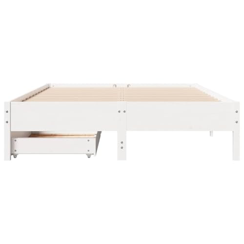 Massivholzbett ohne Matratze Weiß 140x190 cm Kiefernholz Daybed Bettgestell Familienbett Einzelbetten für Schlafzimmer Wohnbereich Gästezimmer Herberge Massivholzbett ohne Matratze Weiß 140x190 cm Kiefernholz Daybed Bettgestell Familienbett Einzelbetten für Schlafzimmer Wohnbereich Gästezimmer Herberge von HEFZGDB
