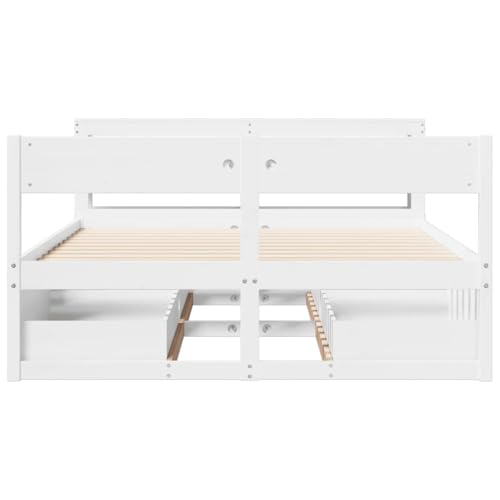 Massivholzbett ohne Matratze Weiß 160x200 Kiefernholz Bette Gästebett Bettgestell Doppelbett für Schlafzimmer Herberge Gästezimmer Wohnbereich Massivholzbett ohne Matratze Weiß 160x200 Kiefernholz Bette Gästebett Bettgestell Doppelbett für Schlafzimmer Herberge Gästezimmer Wohnbereich von HEFZGDB