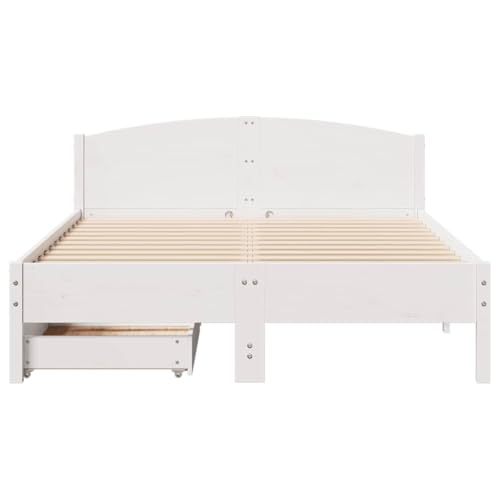 Massivholzbett ohne Matratze Weiß 160x200 Kiefernholz Double Bed Gästebett Bettgestell Bettrahmen für Gästezimmer Herberge Schlafzimmer Wohnbereich Massivholzbett ohne Matratze Weiß 160x200 Kiefernholz Double Bed Gästebett Bettgestell Bettrahmen für Gästezimmer Herberge Schlafzimmer Wohnbereich von HEFZGDB