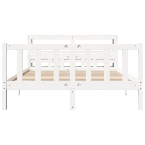 Massivholzbett ohne Matratze Weiß 160x200 Kiefernholz Single Bed Gästebett Doppelbett Bettrahmen für Schlafzimmer Herberge Wohnbereich Gästezimmer Massivholzbett ohne Matratze Weiß 160x200 Kiefernholz Single Bed Gästebett Doppelbett Bettrahmen für Schlafzimmer Herberge Wohnbereich Gästezimmer von HEFZGDB