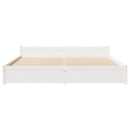 Massivholzbett ohne Matratze Weiß 180x200 cm Kiefernholz Double Bed Bettgestell Bed Frame Einzelbetten für Schlafzimmer Wohnbereich Herberge Gästezimmer Massivholzbett ohne Matratze Weiß 180x200 cm Kiefernholz Double Bed Bettgestell Bed Frame Einzelbetten für Schlafzimmer Wohnbereich Herberge Gästezimmer von HEFZGDB