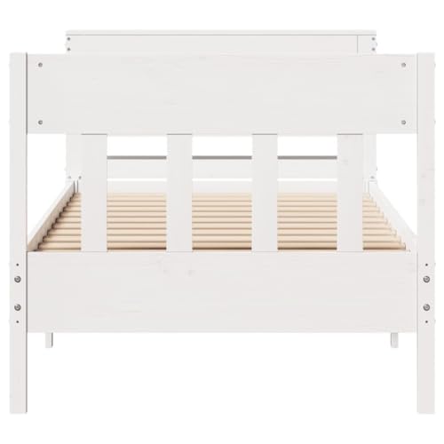 Massivholzbett ohne Matratze Weiß 75x190 cm Kiefernholz Jugendbett Gästebett Bettgestell Single Bed für Gästezimmer Herberge Wohnbereich Schlafzimmer Massivholzbett ohne Matratze Weiß 75x190 cm Kiefernholz Jugendbett Gästebett Bettgestell Single Bed für Gästezimmer Herberge Wohnbereich Schlafzimmer von HEFZGDB