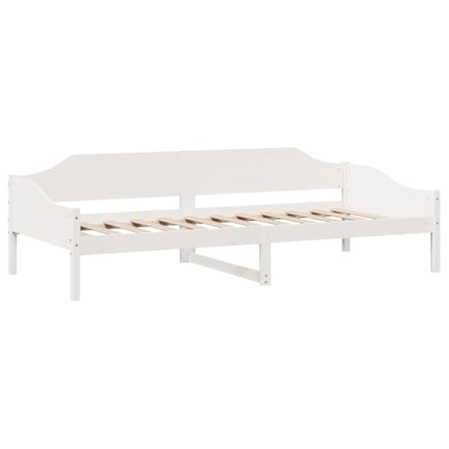 Massivholzbett ohne Matratze Weiß 80x200 cm Kiefernholz Single Bed Gästebett Einzelbetten Einzelbett für Wohnbereich Herberge Schlafzimmer Gästezimmer von HEFZGDB