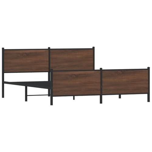 Metallbett ohne Matratze Braun Eichen-Optik 183x213 cm Jugendbett Gästebett Familienbett Bettrahmen für Herberge Schlafzimmer Wohnbereich Gästezimmer Metallbett ohne Matratze Braun Eichen-Optik 183x213 cm Jugendbett Gästebett Familienbett Bettrahmen für Herberge Schlafzimmer Wohnbereich Gästezimmer von HEFZGDB
