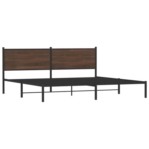 Metallbett ohne Matratze Braun Eichen-Optik 200x200 cm Jugendbett Gästebett Familienbett Bettrahmen für Herberge Schlafzimmer Wohnbereich Gästezimmer Metallbett ohne Matratze Braun Eichen-Optik 200x200 cm Jugendbett Gästebett Familienbett Bettrahmen für Herberge Schlafzimmer Wohnbereich Gästezimmer von HEFZGDB