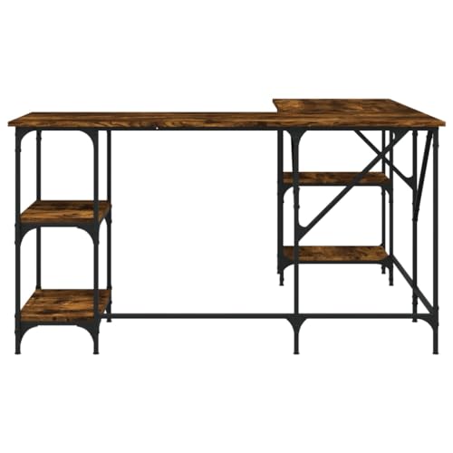 Schreibtisch Räuchereiche 139x139x75 cm Holzwerkstoff Study Table Gaming Schreibtisch Kleiner Schreibtisch Dining Table für Schlafzimmer Wohnbereich Küche Arbeitszimmer von HEFZGDB