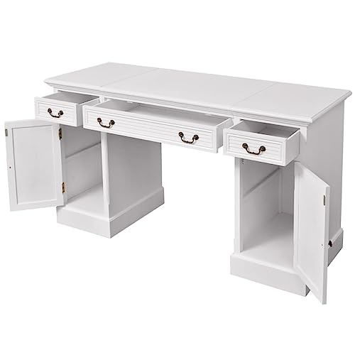 Schreibtisch Sekretär Weiß 140 x 48 x 80 cm Computer Desk Desks Küchentisch Computer Table für Schlafzimmer Wohnbereich Arbeitszimmer Küche von HEFZGDB