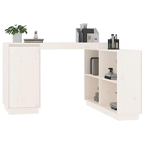 Schreibtisch Weiß 110x50x75 cm Massivholz Kiefer Computer Desk Gaming Schreibtisch Kleiner Schreibtisch Schreibtisch Groß für Küche Arbeitszimmer Wohnbereich Schlafzimmer von HEFZGDB