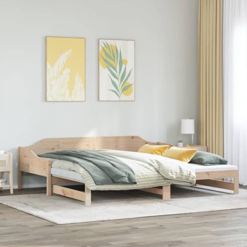 Tagesbett Ausziehbar 90x190 cm Massivholz Kiefer Jugendbett Gästebett Einzelbetten Doppelbett für Wohnbereich Schlafzimmer Herberge Gästezimmer Tagesbett Ausziehbar 90x190 cm Massivholz Kiefer Jugendbett Gästebett Einzelbetten Doppelbett für Wohnbereich Schlafzimmer Herberge Gästezimmer von HEFZGDB