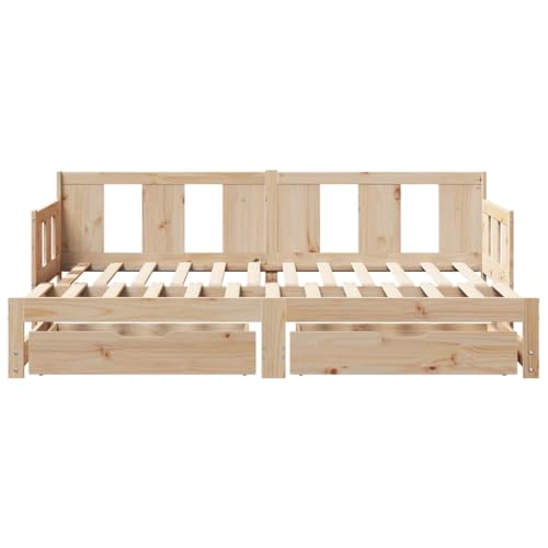Tagesbett Ausziehbar mit Schubladen ohne Matratze 80x200 cm Bette Gästebett Bed Frame Einzelbetten für Gästezimmer Schlafzimmer Wohnbereich Herberge Tagesbett Ausziehbar mit Schubladen ohne Matratze 80x200 cm Bette Gästebett Bed Frame Einzelbetten für Gästezimmer Schlafzimmer Wohnbereich Herberge von HEFZGDB