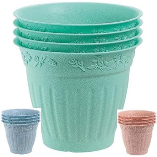 HEGA Blumentöpfe für Blumen und Pflanzen der Marke Modell Flower Pot Set von 4! 10 cm rund, aus Kunststoff von HEGA