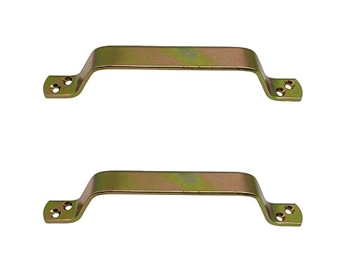 HEGAPRO Torgriff Schiebetorgriff Türgriff aus Metall Handgriff Ziehgriff robust 165x20x4,0 mm gelb verzinkt universell einsetzbar 2 Stück von HEGAPRO