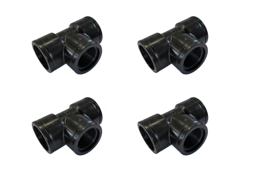PP Gewindefitting T-Stück Schlauchverbinder PN10 Fittings 1x1x1 Zoll Innengewinde 4 Stück von HEGAPRO