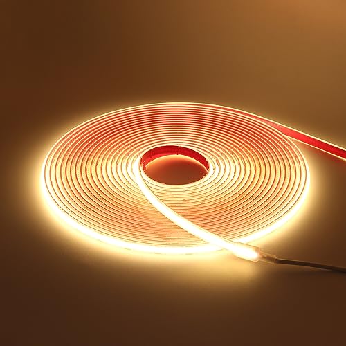HEGEHE 12V COB LED Streifen Warmweiß, 320LEDs/m Superhell Hohe Dichte IP68 Wasserdicht Flex Selbstklebend COB LED Leiste Lichtband Strip für DIY Innen-und Außenbeleuchtung Projekte (Warmweiß, 7M) von HEGEHE