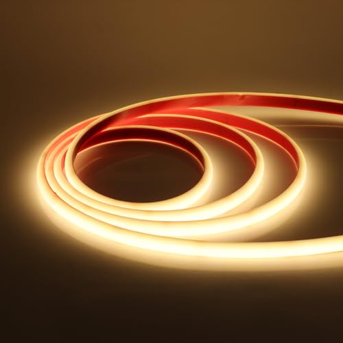 HEGEHE 12V COB Neon LED Streifen, 320LEDs/m Superhell Hohe Dichte IP67 Wasserdicht Flex Selbstklebend Diffusion Flex Neon LED Schlauch für DIY Innen-und Außenbeleuchtung Projekte (Naturweiß, 7M) von HEGEHE