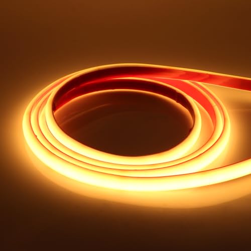 HEGEHE 12V COB Neon LED Streifen, 320LEDs/m Superhell Hohe Dichte IP67 Wasserdicht Flex Selbstklebend Diffusion Flex Neon LED Schlauch für DIY Innen-und Außenbeleuchtung Projekte (Warmweiß, 10M) von HEGEHE