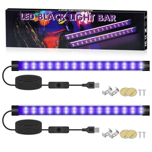 HEGEHE 2 Stücke 10W Schwarzlicht Röhre, USB 30 cm Schwarzlichtlampe, UV Schwarzlicht LED Lamp Bar mit Schalter für Disco, Club, Glow Party, Halloween, Kunstausstellungen Deko HEGEHE 2 Stücke 10W Schwarzlicht Röhre, USB 30 cm Schwarzlichtlampe, UV Schwarzlicht LED Lamp Bar mit Schalter für Disco, Club, Glow Party, Halloween, Kunstausstellungen Deko von HEGEHE