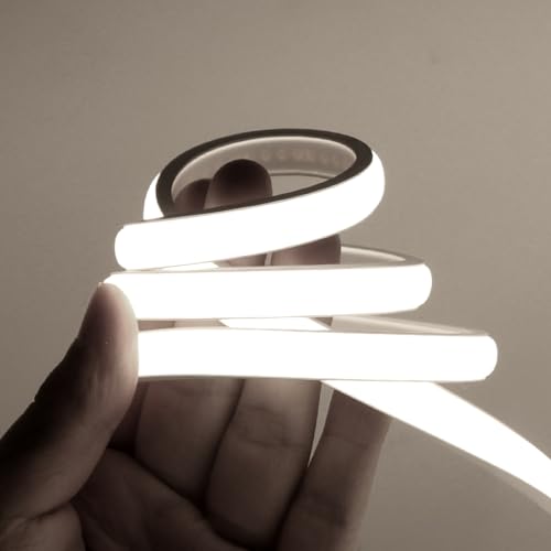 HEGEHE 230V COB LED Streifen, 288LEDs/m Superhell Hohe Dichte IP65 Wasserdicht Flex COB LED Leiste Lichtband Strip für DIY Innen-und Außenbeleuchtung Projekte (Weiß, 7M) von HEGEHE