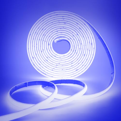 HEGEHE COB Neon LED Streifen, 12V 320LEDs/m Superhell Hohe Dichte IP68 Wasserdicht, Flex Selbstklebend Diffusion COB Neon LED Schlauch Lichtband Strip für Festival Party DIY Deko (Blau, 8M) von HEGEHE