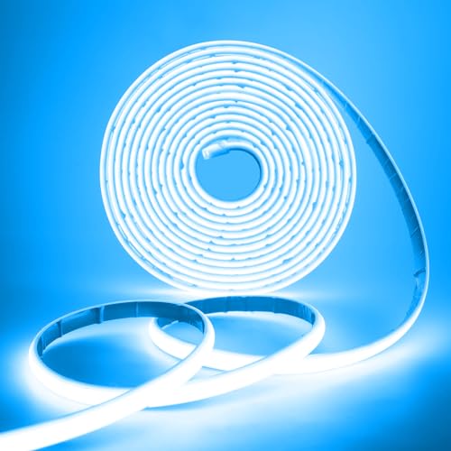 HEGEHE COB Neon LED Streifen, 12V 320LEDs/m Superhell Hohe Dichte IP68 Wasserdicht, Flex Selbstklebend Diffusion COB Neon LED Schlauch Lichtband Strip für Festival Party DIY Deko (Eisblau, 1M) von HEGEHE