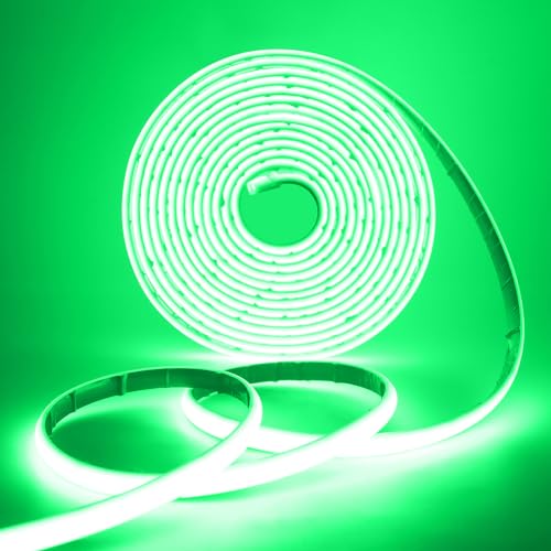HEGEHE COB Neon LED Streifen, 12V 320LEDs/m Superhell Hohe Dichte IP68 Wasserdicht, Flex Selbstklebend Diffusion COB Neon LED Schlauch Lichtband Strip für Festival Party DIY Deko (Grün, 0.5M) von HEGEHE