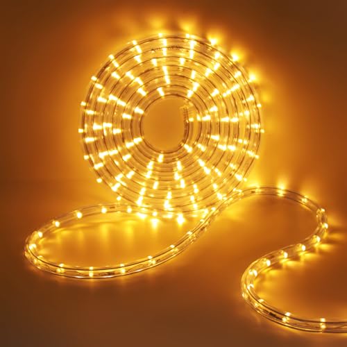 HEGEHE LED Lichterschlauch Außen, 36leds/m Wasserfest LED Schlauch Lichterkette Licht Leiste für Garten,Party,Weihnachten,Zaun,Dach,Dekoration Beleuchtung (Gelb, 18M) von HEGEHE