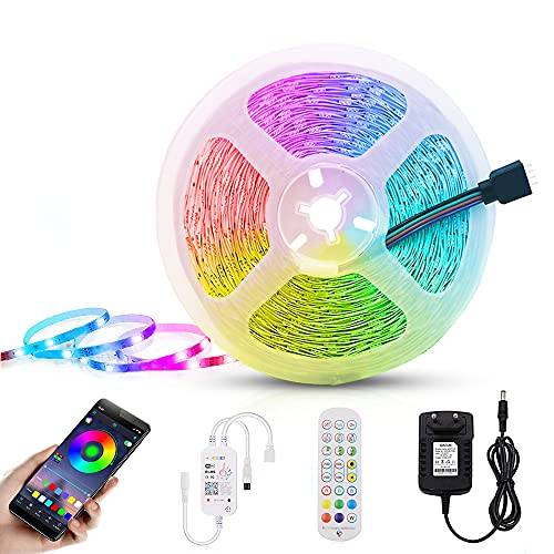 HEGEHE WiFi LED Strip 10M, Smart RGB LED Streifen, App-Steuerung, Sync mit Musik, mit Fernbedienung, Kompatibel mit Alexa, Dimmbar Lichtband Leiste Stripe für Party Weihnachten Deko HEGEHE WiFi LED Strip 10M, Smart RGB LED Streifen, App-Steuerung, Sync mit Musik, mit Fernbedienung, Kompatibel mit Alexa, Dimmbar Lichtband Leiste Stripe für Party Weihnachten Deko von HEGEHE