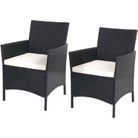 2er-Set Poly-Rattan Gartensessel Hamar, Korbsessel anthrazit, Kissen creme 2er-Set Poly-Rattan Gartensessel Hamar, Korbsessel anthrazit, Kissen creme von HEGELE