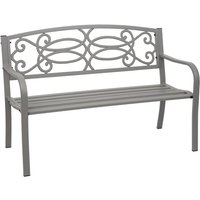 Hegele - Gartenbank HHG-698, Bank Parkbank Sitzbank, 2-Sitzer pulverbeschichteter Stahl grau von HEGELE