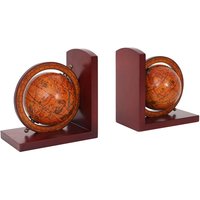 Hegele - 2er-Set Buchstützen HHG-526, Bücherstütze Globus Weltkugel, MVG-zertifiziert braun von HEGELE
