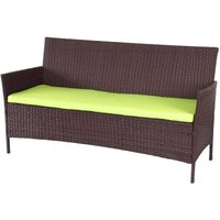 Hegele - 3-Sitzer Poly-Rattan Gartenbank Hamar, Sitzbank braun-meliert, Kissen grün Hegele - 3-Sitzer Poly-Rattan Gartenbank Hamar, Sitzbank braun-meliert, Kissen grün von HEGELE