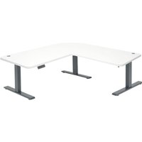 Hegele - Eck-Schreibtisch HHG-772, Computertisch elektrisch höhenverstellbar 178x178cm 84kg mvg weiß, anthrazit-grau Hegele - Eck-Schreibtisch HHG-772, Computertisch elektrisch höhenverstellbar 178x178cm 84kg mvg weiß, anthrazit-grau von HEGELE