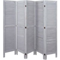 Hegele - Paravent HHG-527, Trennwand Sichtschutz Raumteiler, Shabby-Look 170x200cm grau von HEGELE