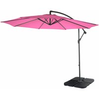 Hegele - neuwertig] Ampelschirm Terni, Sonnenschirm Sonnenschutz, ø 3m neigbar, Polyester/Stahl 11kg pink mit Ständer - pink von HEGELE