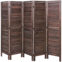 Neuwertig] Paravent HHG-527, Trennwand Sichtschutz Raumteiler, Shabby-Look 170x200cm braun von HEGELE
