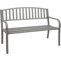 Neuwertig] Gartenbank HHG-696, Bank Parkbank Sitzbank, 2-Sitzer pulverbeschichteter Stahl grau - grey von HEGELE