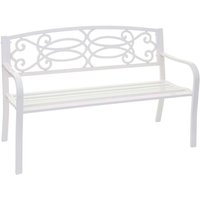 Hegele - neuwertig] Gartenbank HHG-698, Bank Parkbank Sitzbank, 2-Sitzer pulverbeschichteter Stahl weiß von HEGELE