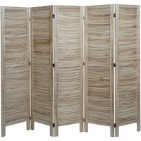 Neuwertig] Paravent HHG-527, Trennwand Sichtschutz Raumteiler, Shabby-Look 170x200cm hellbraun von HEGELE