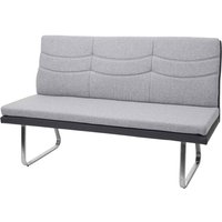Hegele - neuwertig] Sitzbank HHG-704, Esszimmerbank Bank, Stoff/Kunstleder Edelstahl gebürstet grau Bank 160cm von HEGELE