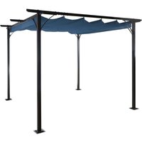Hegele - Pergola HHG-116, Garten Pavillon, stabiles 6cm-Gestell + Schiebedach 3x3m blau von HEGELE